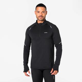 KIPRUN Maglia manica lunga running uomo RUN 500 WARM nera