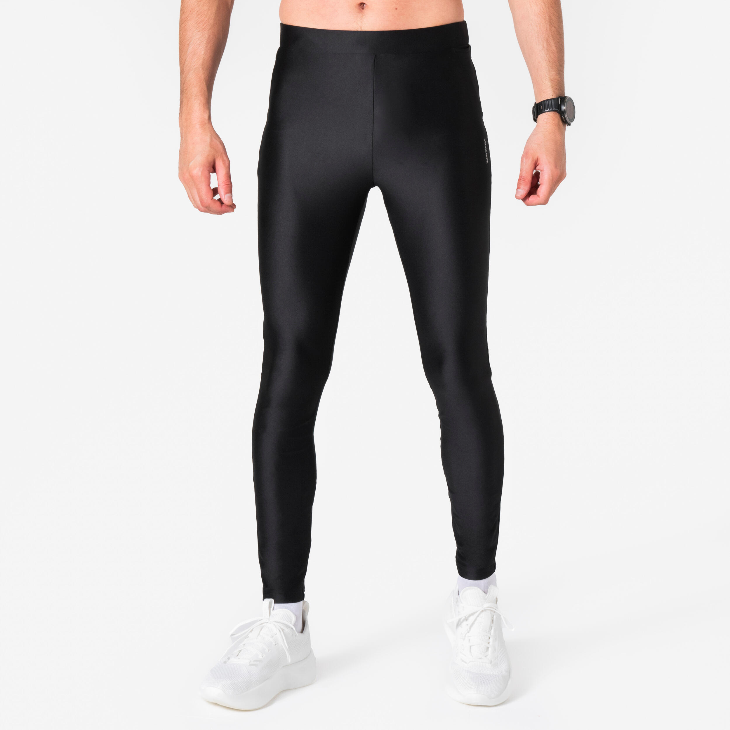 Men's Running Breathable Tights KIPRUN Run 100 Dry - Black