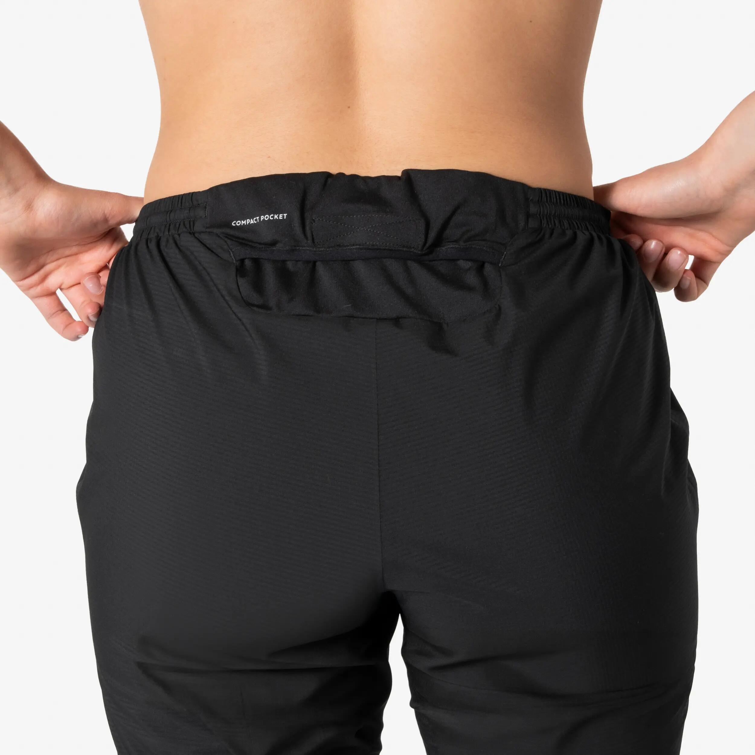 Pantalons impermeables running i trail running dona KIPRUN Run 900 Rain negre 6/13