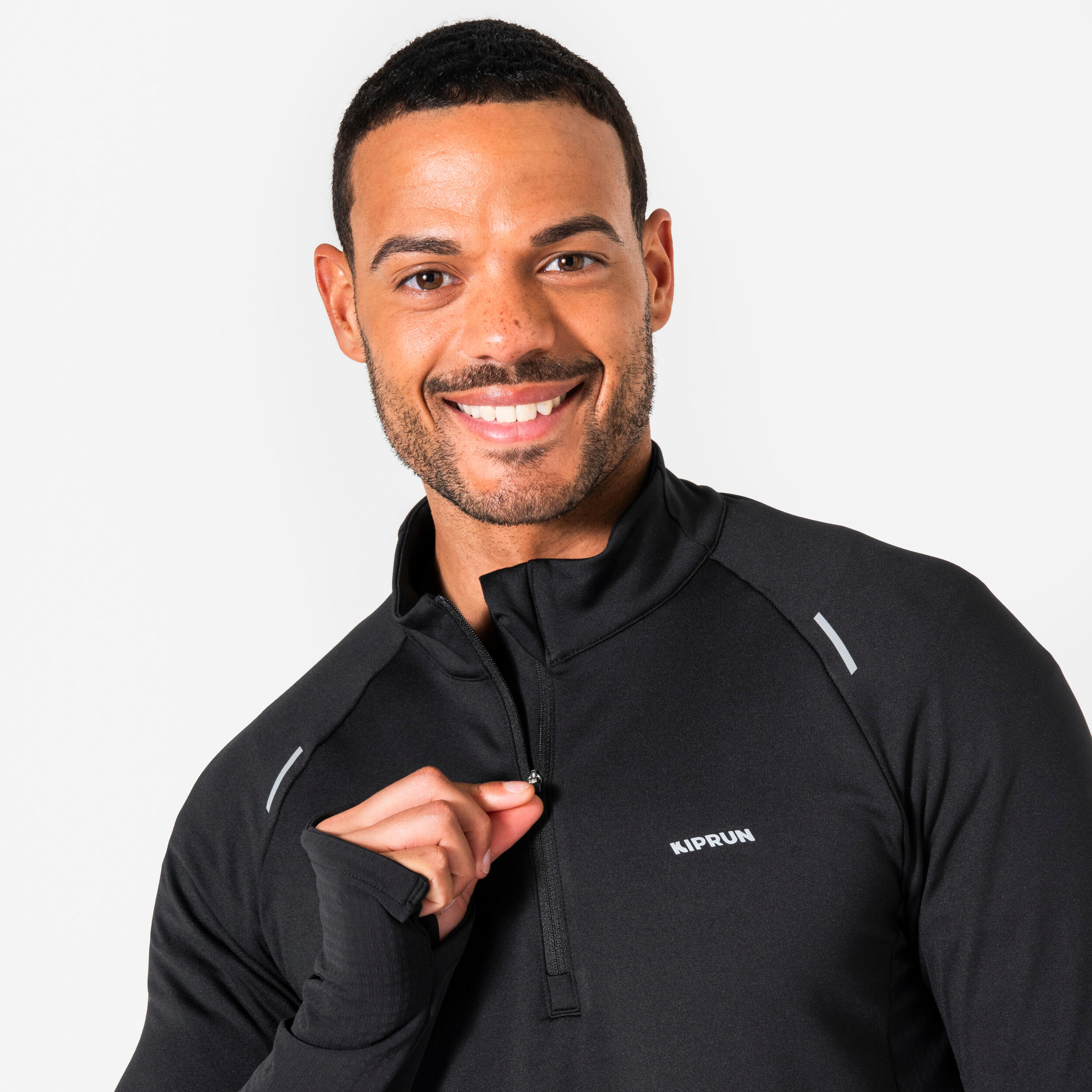 Men's Warm Long-Sleeved Half-Zip Running T-Shirt, Run 500 | Decathlon