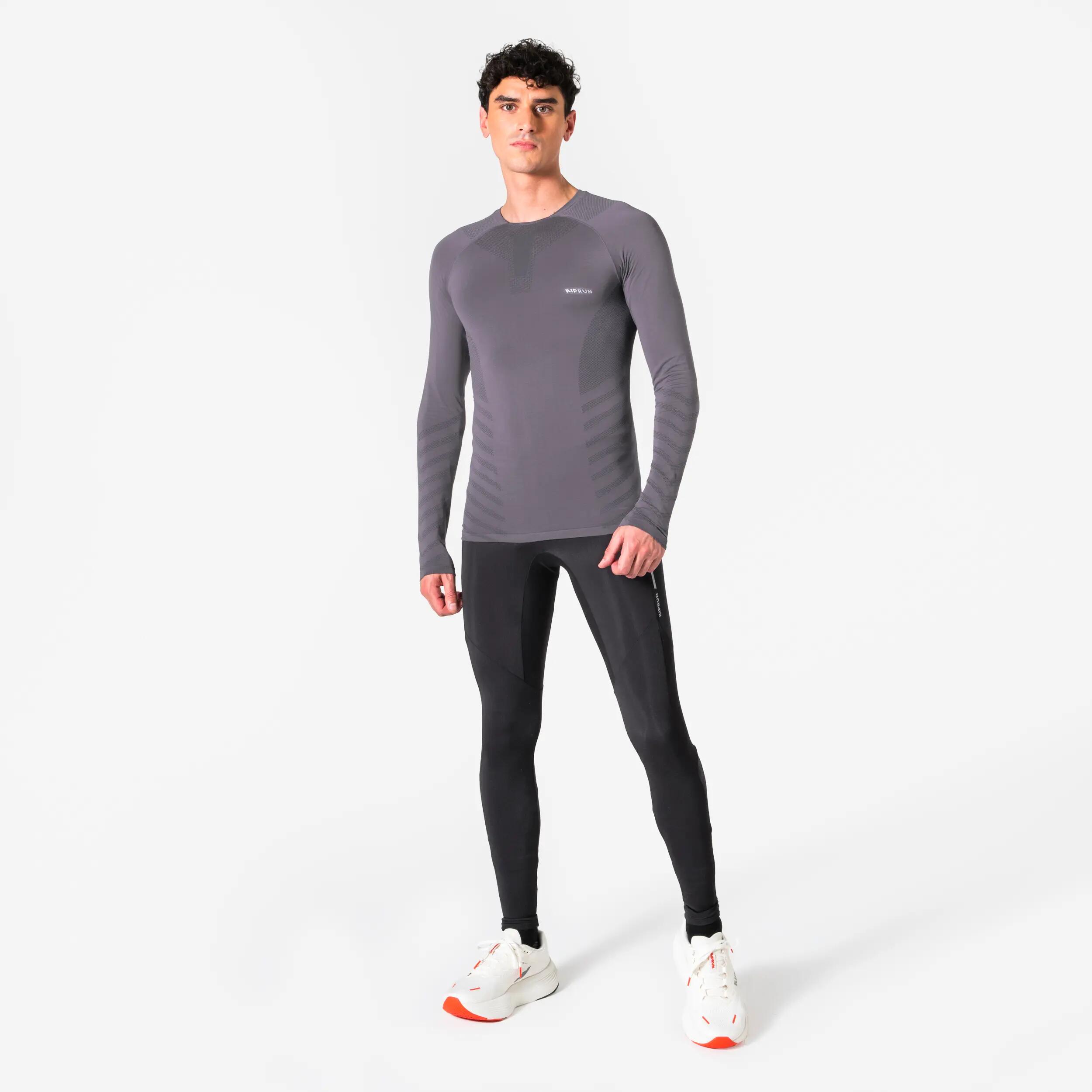 Pánské běžecké bezešvé tričko s dlouhým rukávem slim Kiprun Run 500 3/6