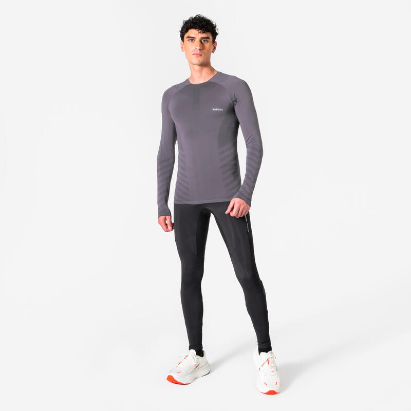 Erkek Uzun Kollu Koşu Tişörtü - Mor - KIPRUN Run 500