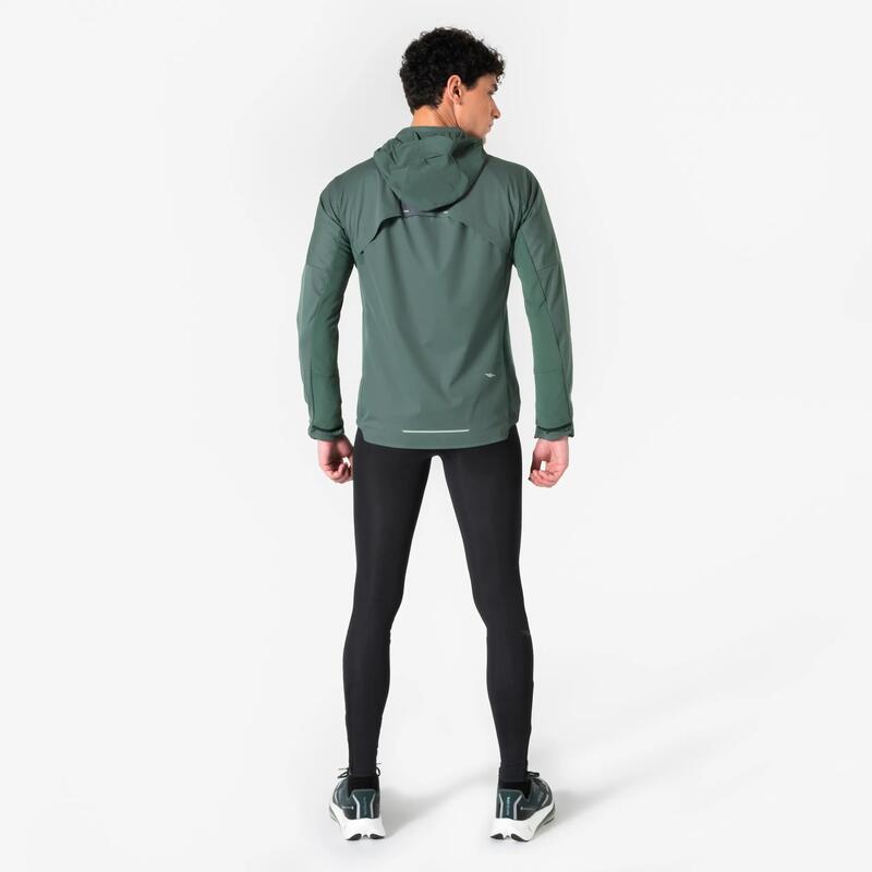 Erkek Uzun Kollu Koşu Ceketi - Yeşil - Kiprun Run 900 Warm Regul