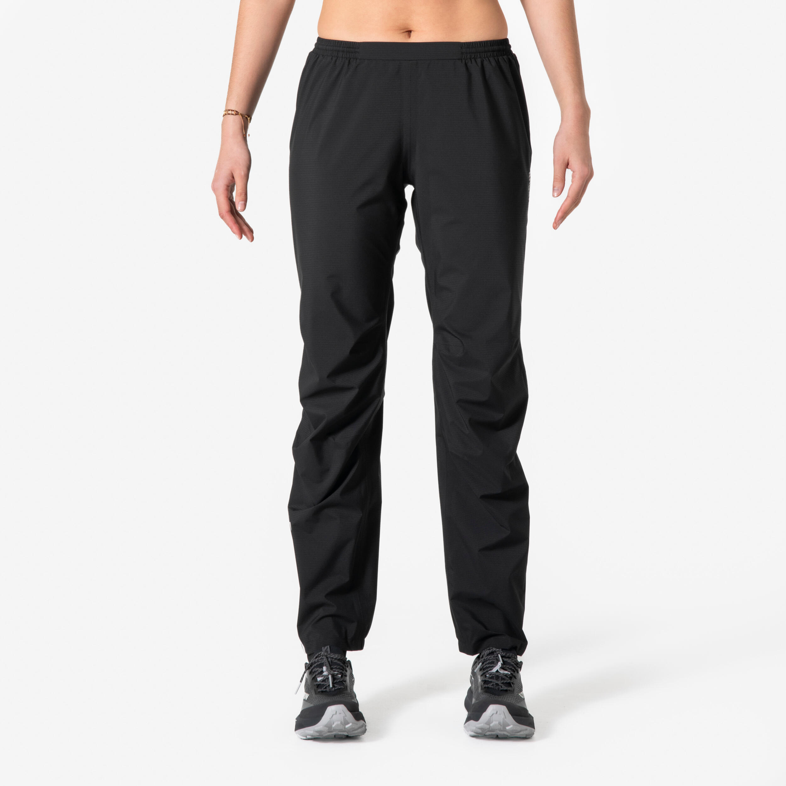 Pantalon imperméable de running & trail running Femme - KIPRUN Run 900 Rain Noir
