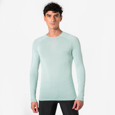 Maglia termica manica lunga slim running uomo RUN 500 lilla