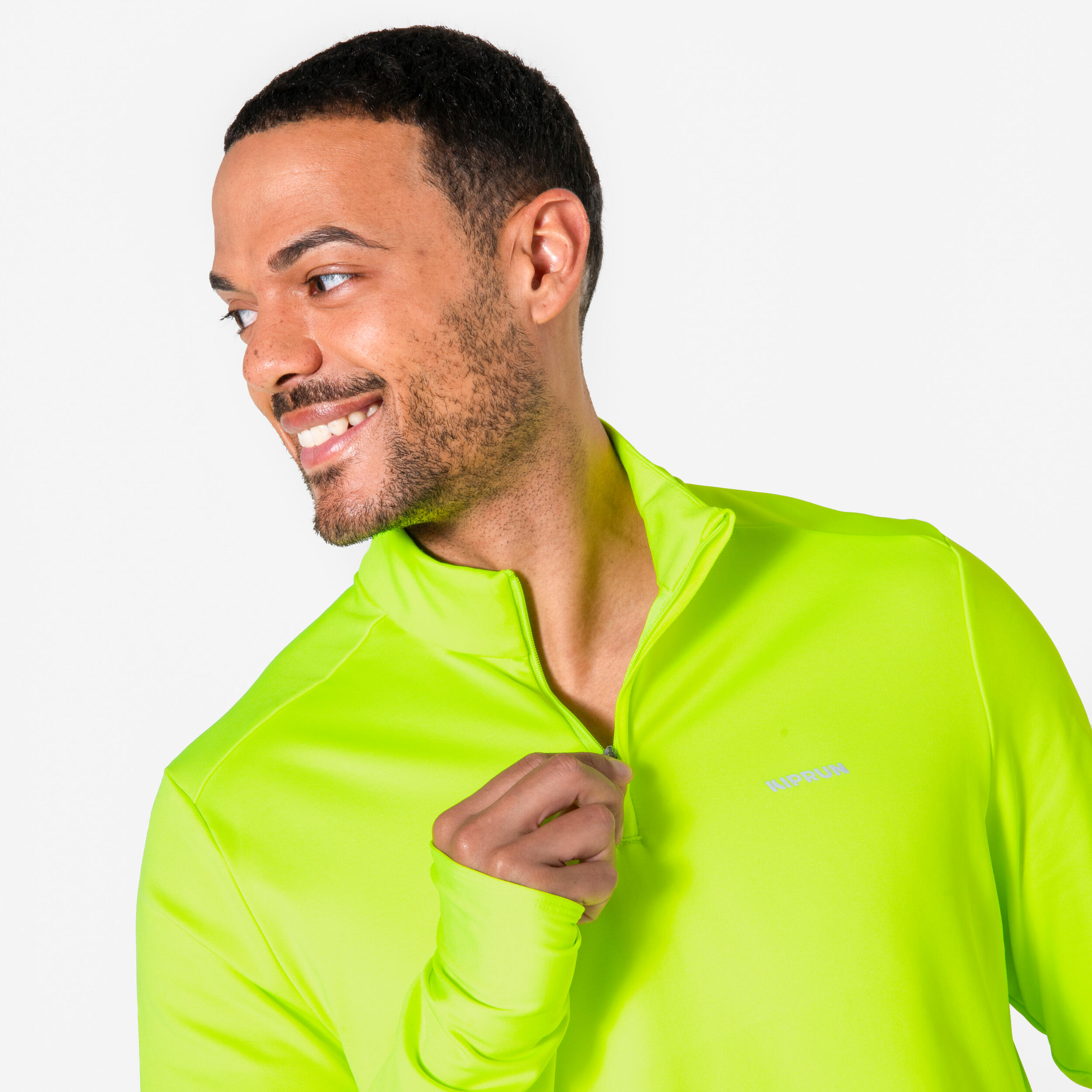 Bluza do biegania męska Kalenji Run 100 Warm Visibilite 12/14