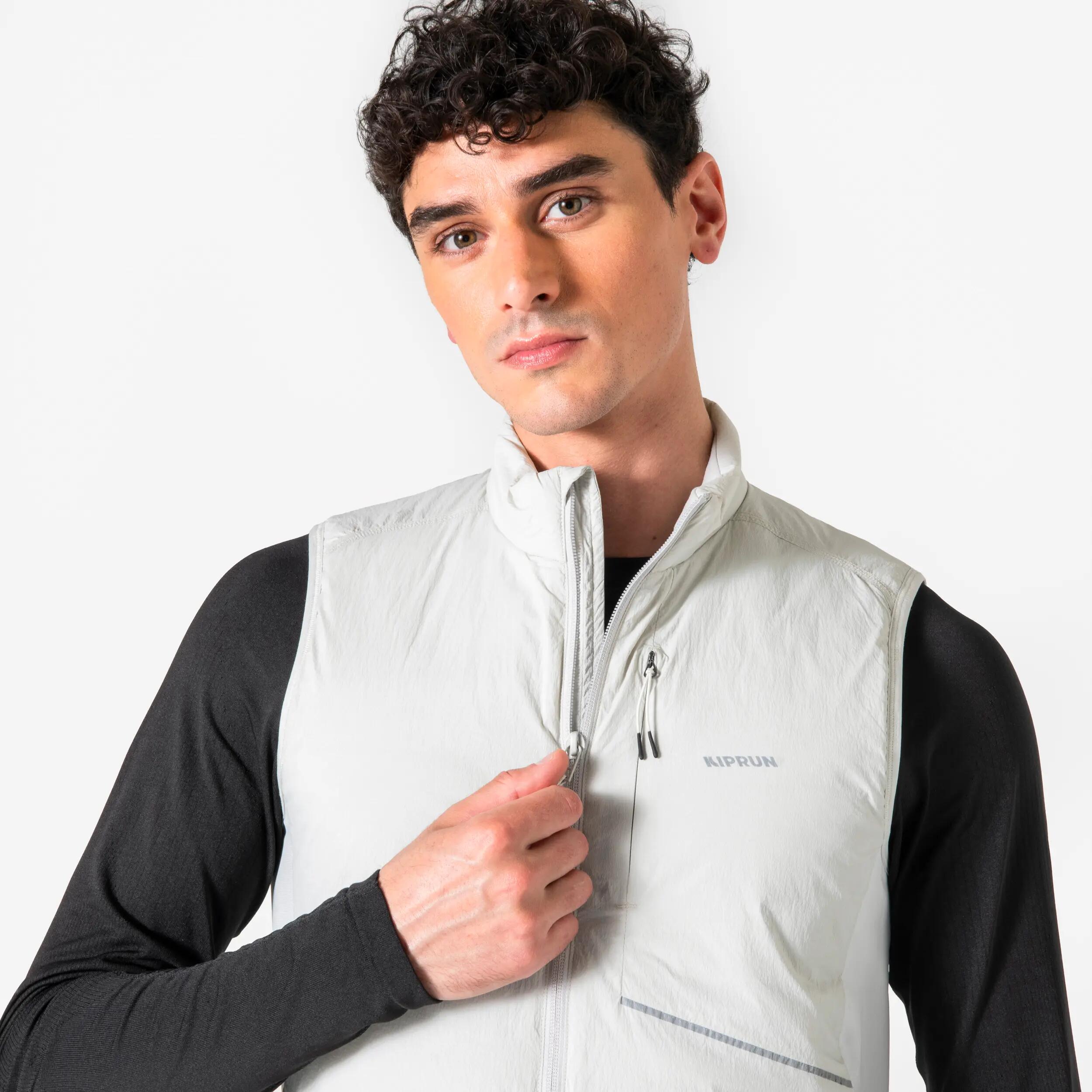 KIPRUN SL 500 Men's warm sleeveless running jacket grey -  4