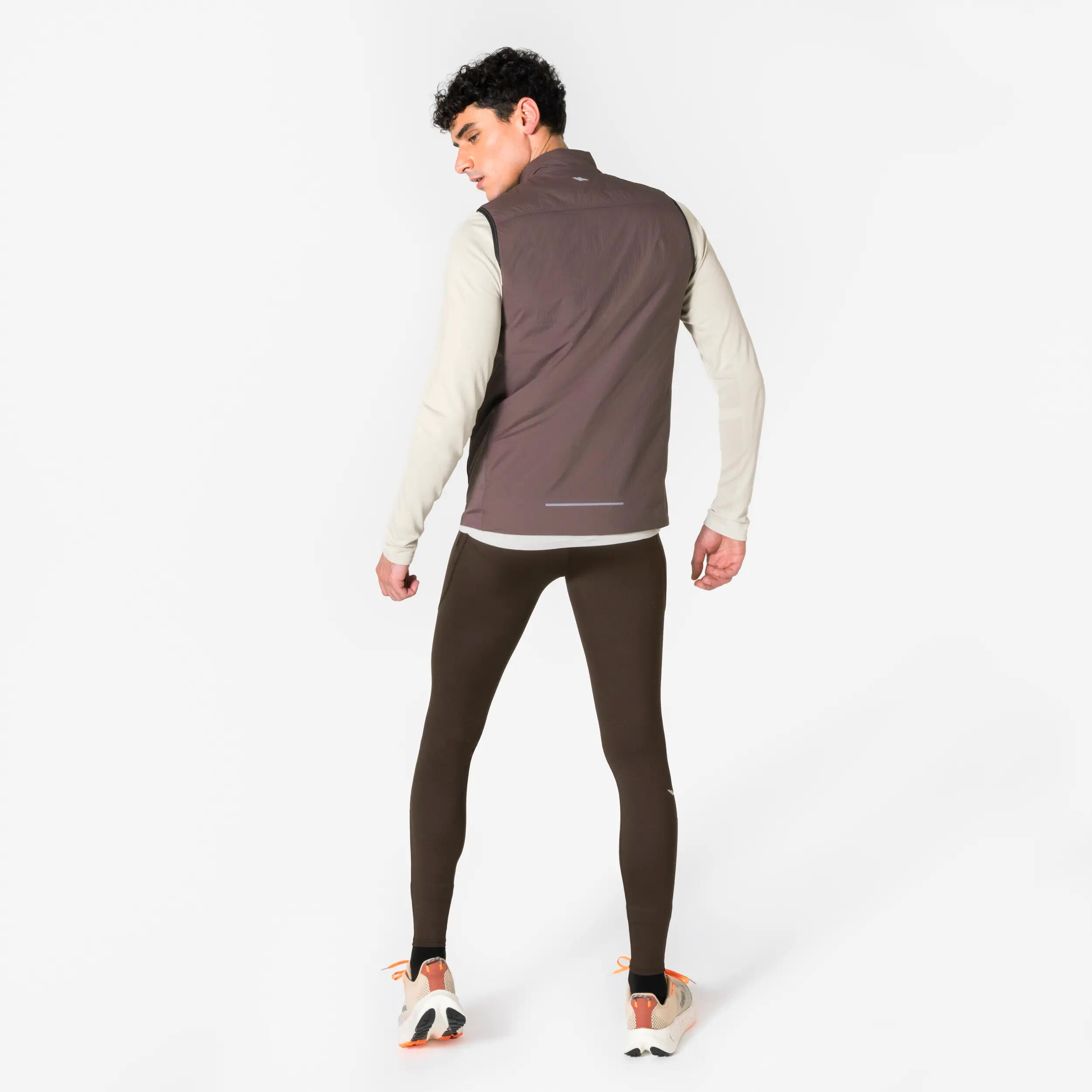 Chaleco cálido de running Hombre - KIPRUN SL 500 Warm marrón oscuro  11/15