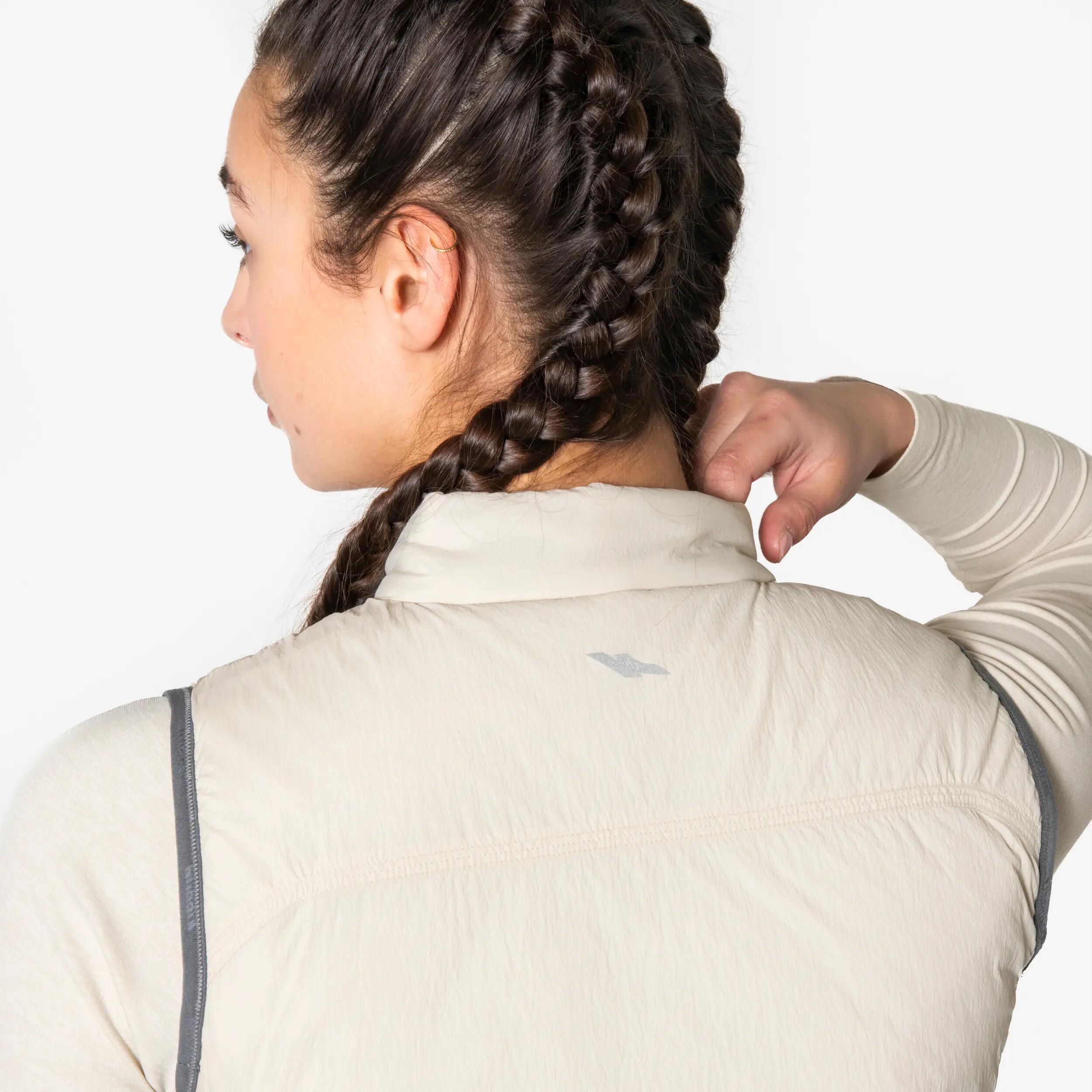 Veste de course à pied sans manches chaude femme, Flow Run 11/16