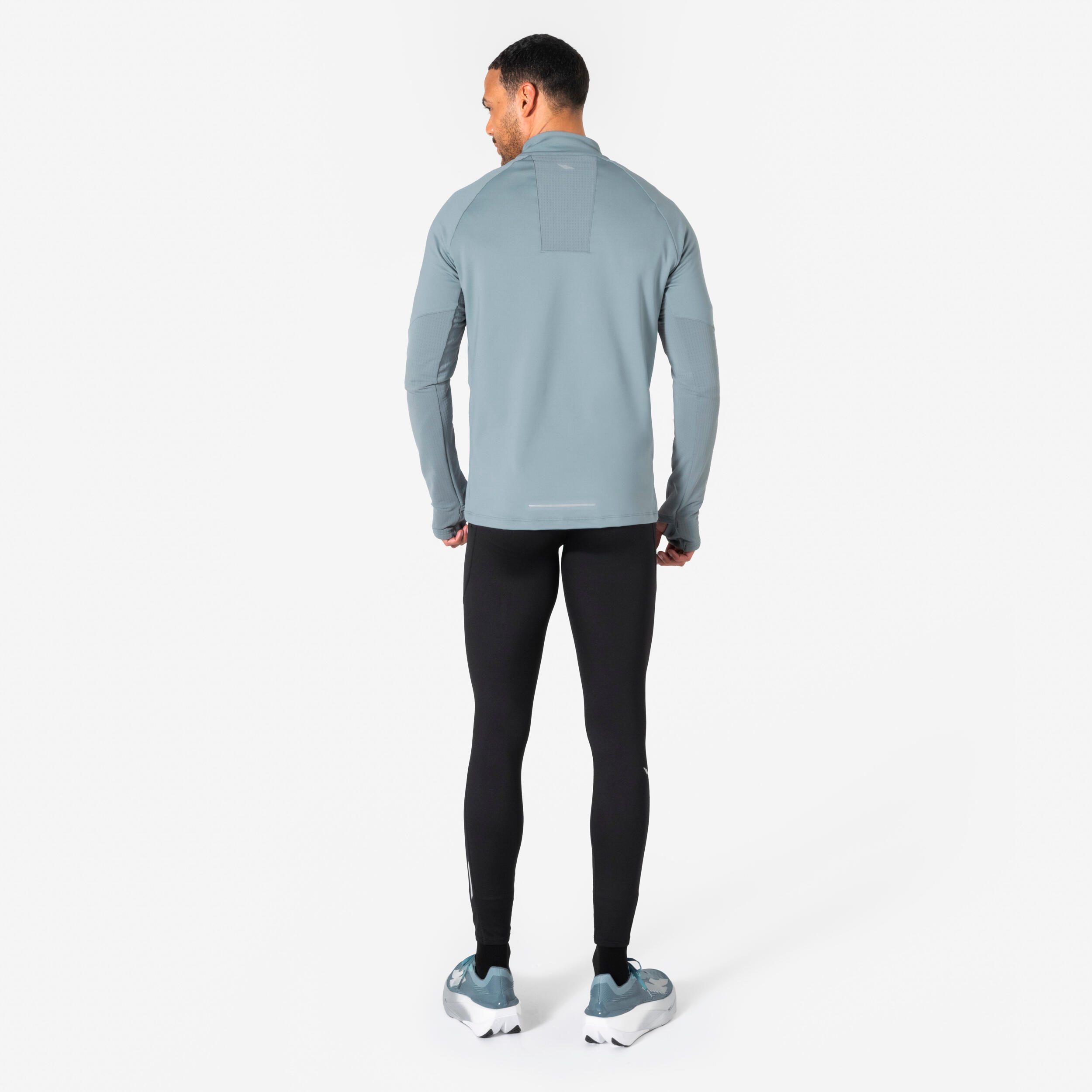 Camisola Quente de Corrida com 1/2 Fecho Homem Run 500 Warm Cinzento 6/9