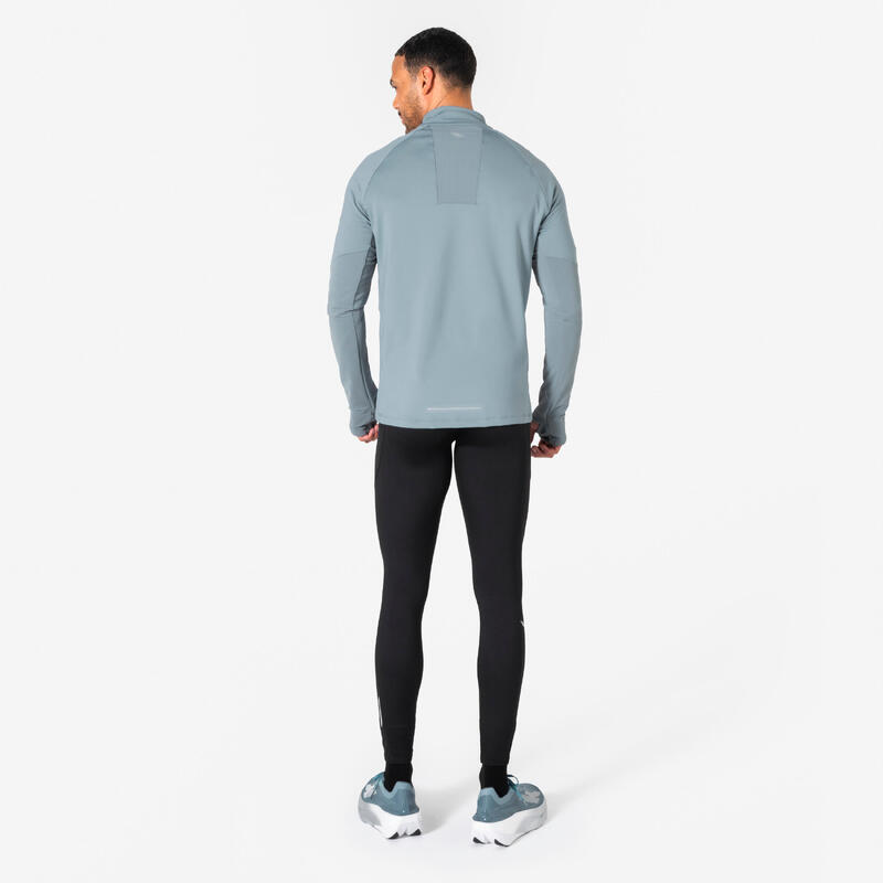 Erkek Uzun Kollu Koşu Tişörtü - Gri - Kiprun Run 500 Warm