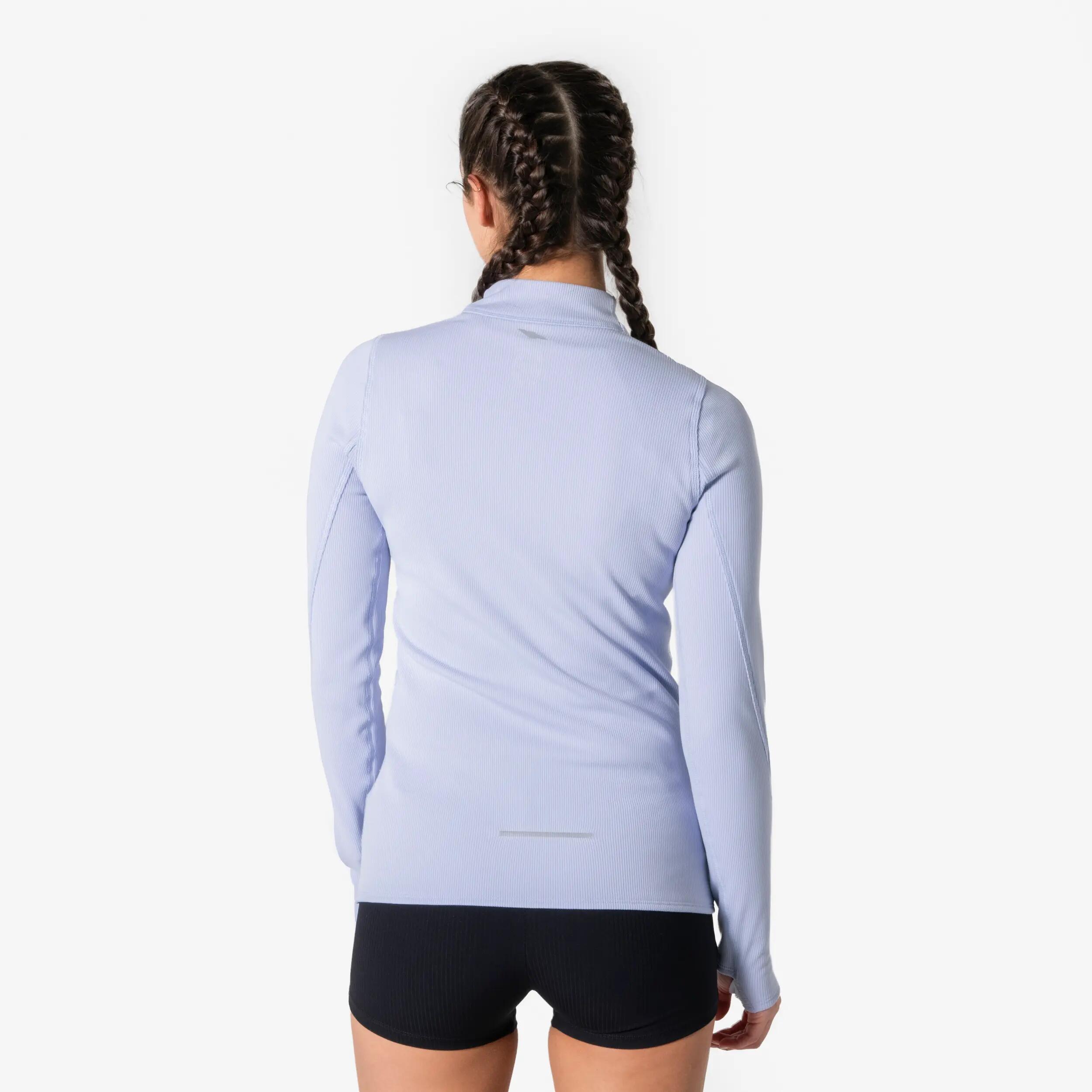 Chandail de course à manches longues à demi-zip femme, Run Flow 3/9