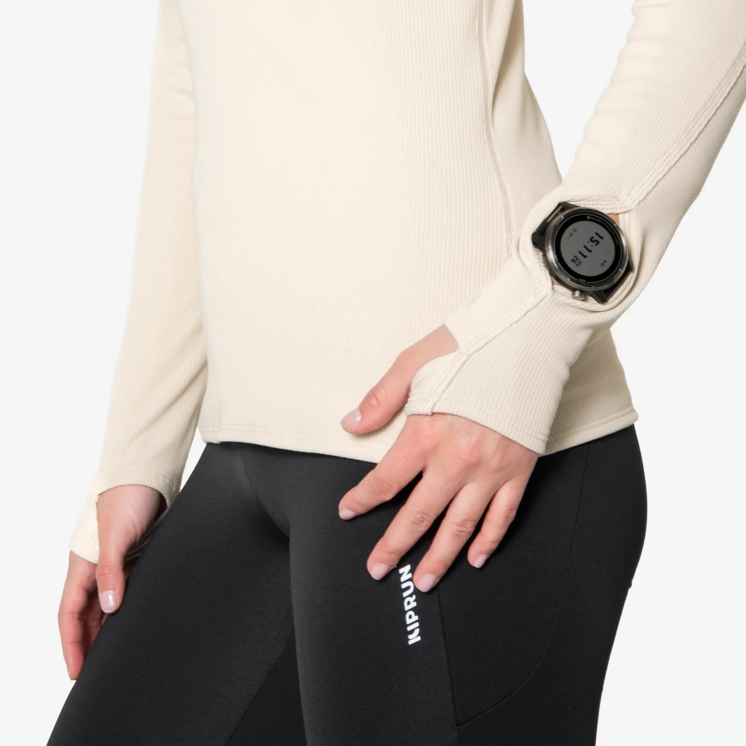Women’s Long-Sleeved Half-Zip Running T-Shirt, Run Flow 7/8