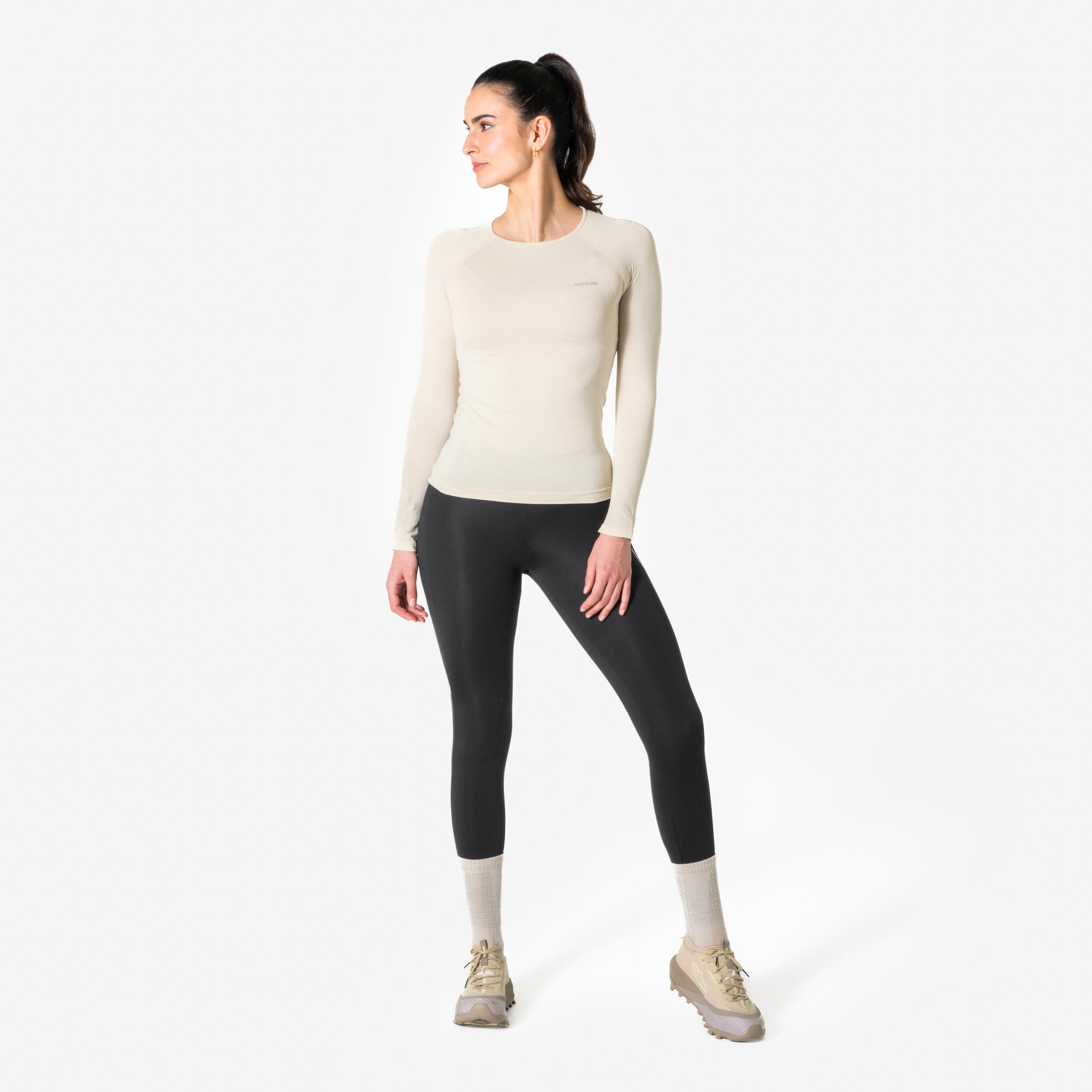 Chandail de course à manches longues sans coutures femme, Run 500 4/7