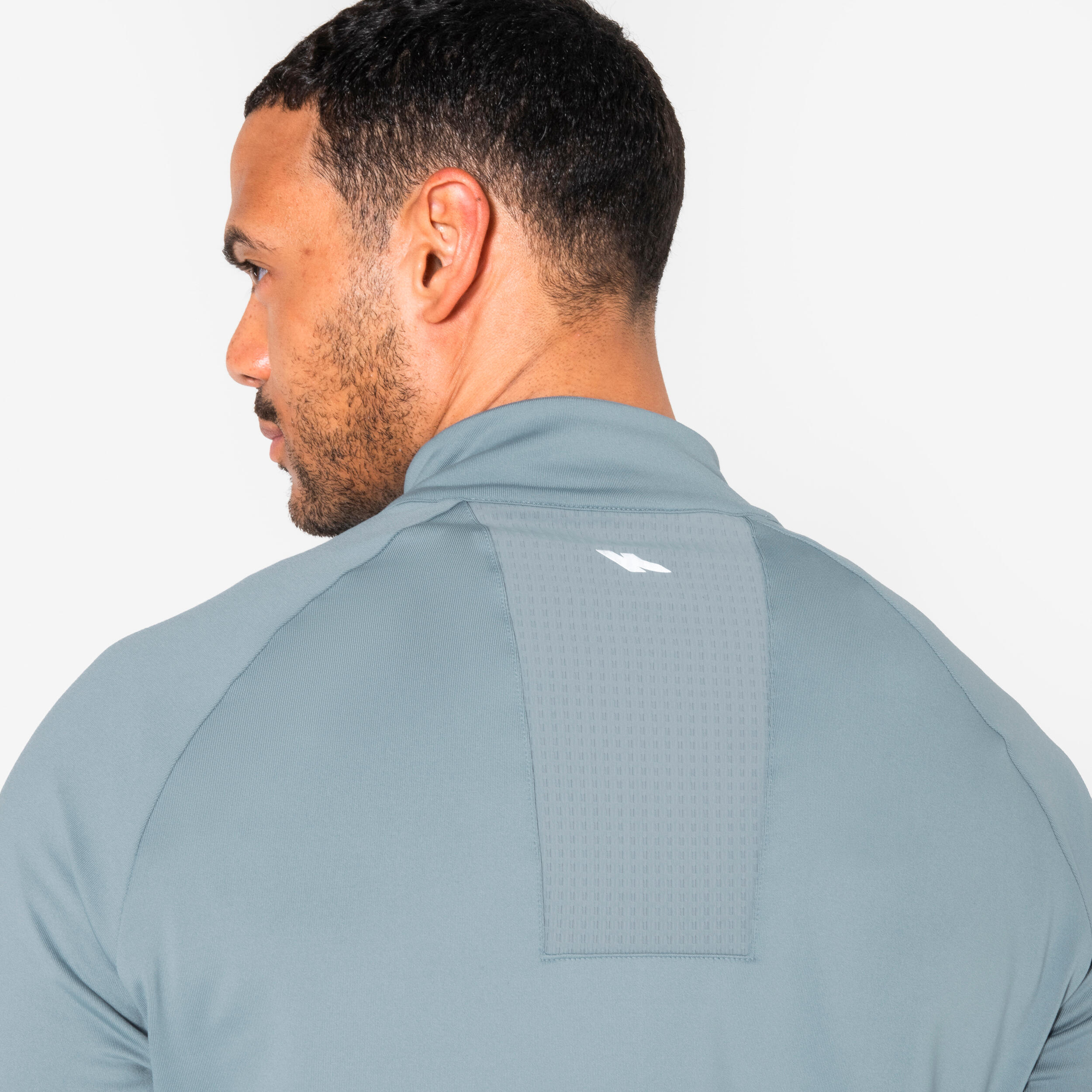 Camisola Quente de Corrida com 1/2 Fecho Homem Run 500 Warm Cinzento 8/9