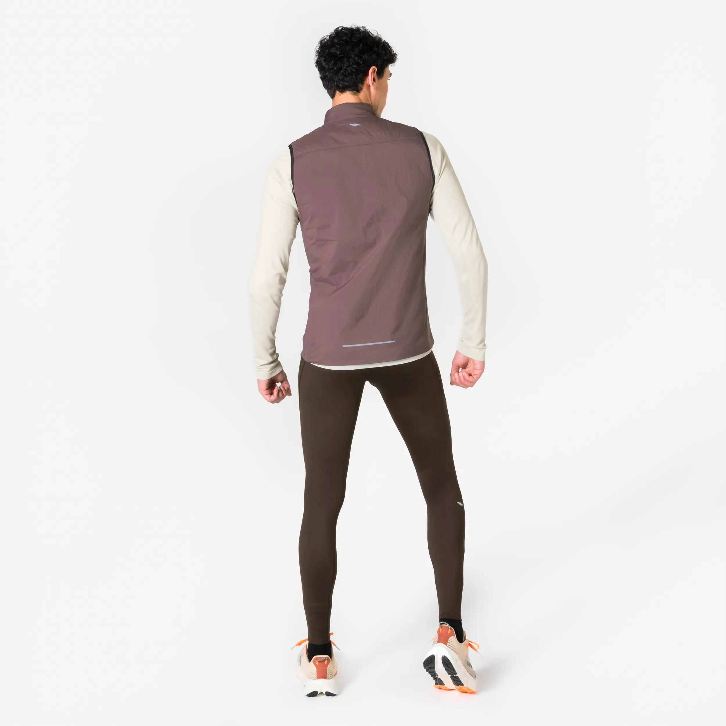 Gilet running uomo SL 500 WARM marrone 18/21