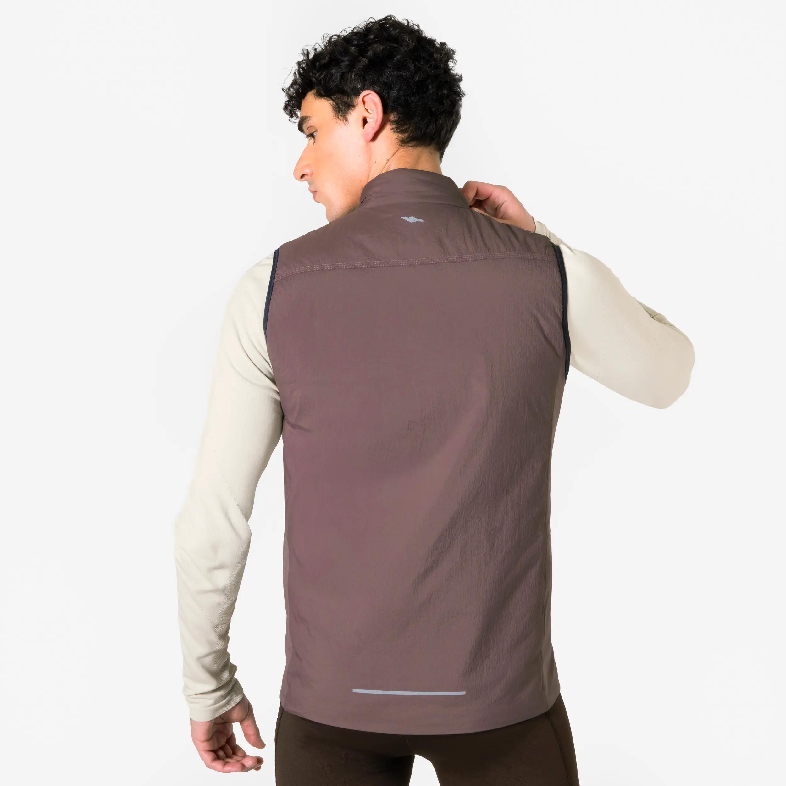 Chaleco cálido de running Hombre - KIPRUN SL 500 Warm marrón oscuro  4/15