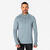 T-shirt manches longues demi zip chaud Homme, Kiprun run 500 warm gris