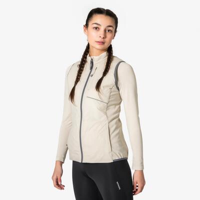 Bodywarmer run flow voor dames beige