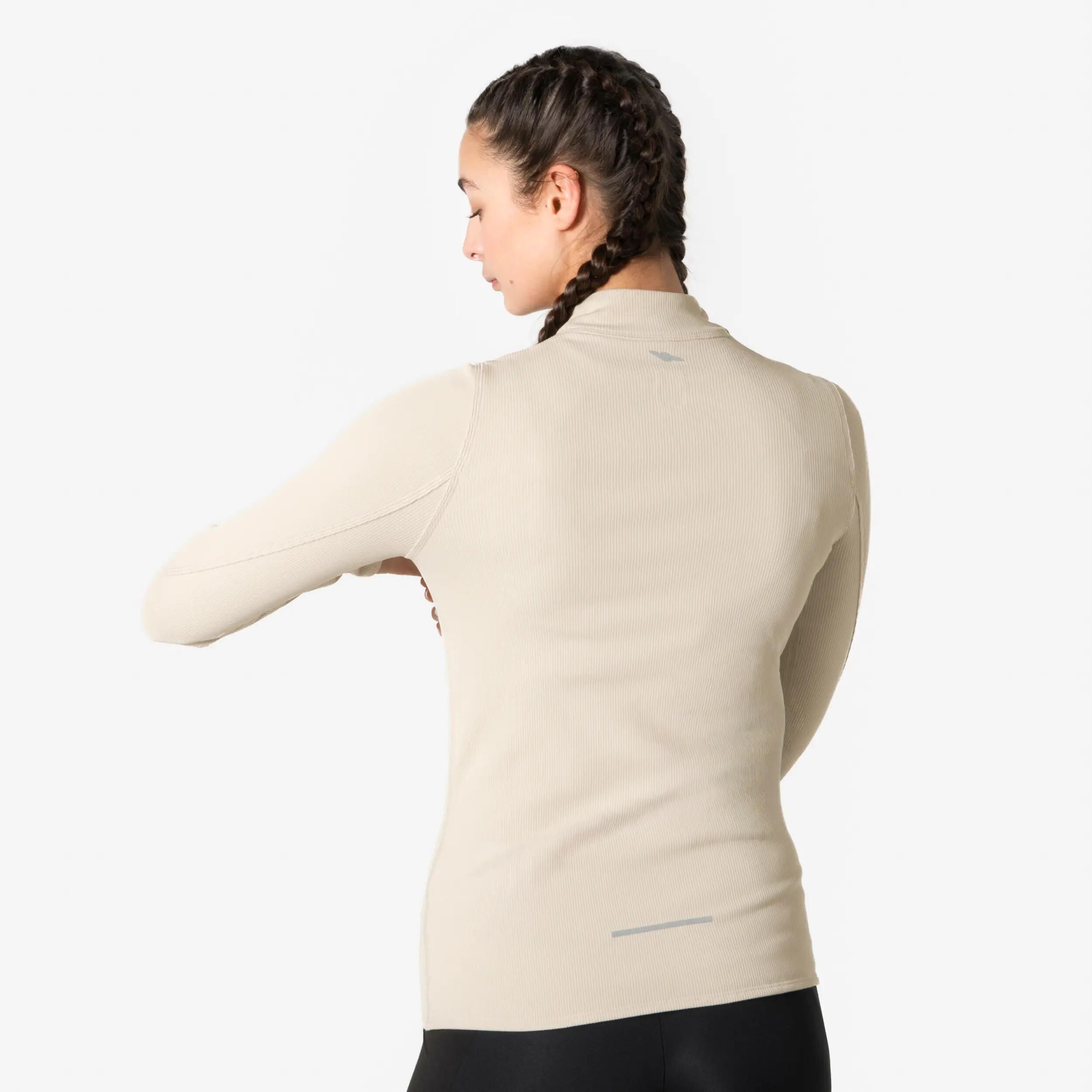 Women’s Long-Sleeved Half-Zip Running T-Shirt, Run Flow 2/8
