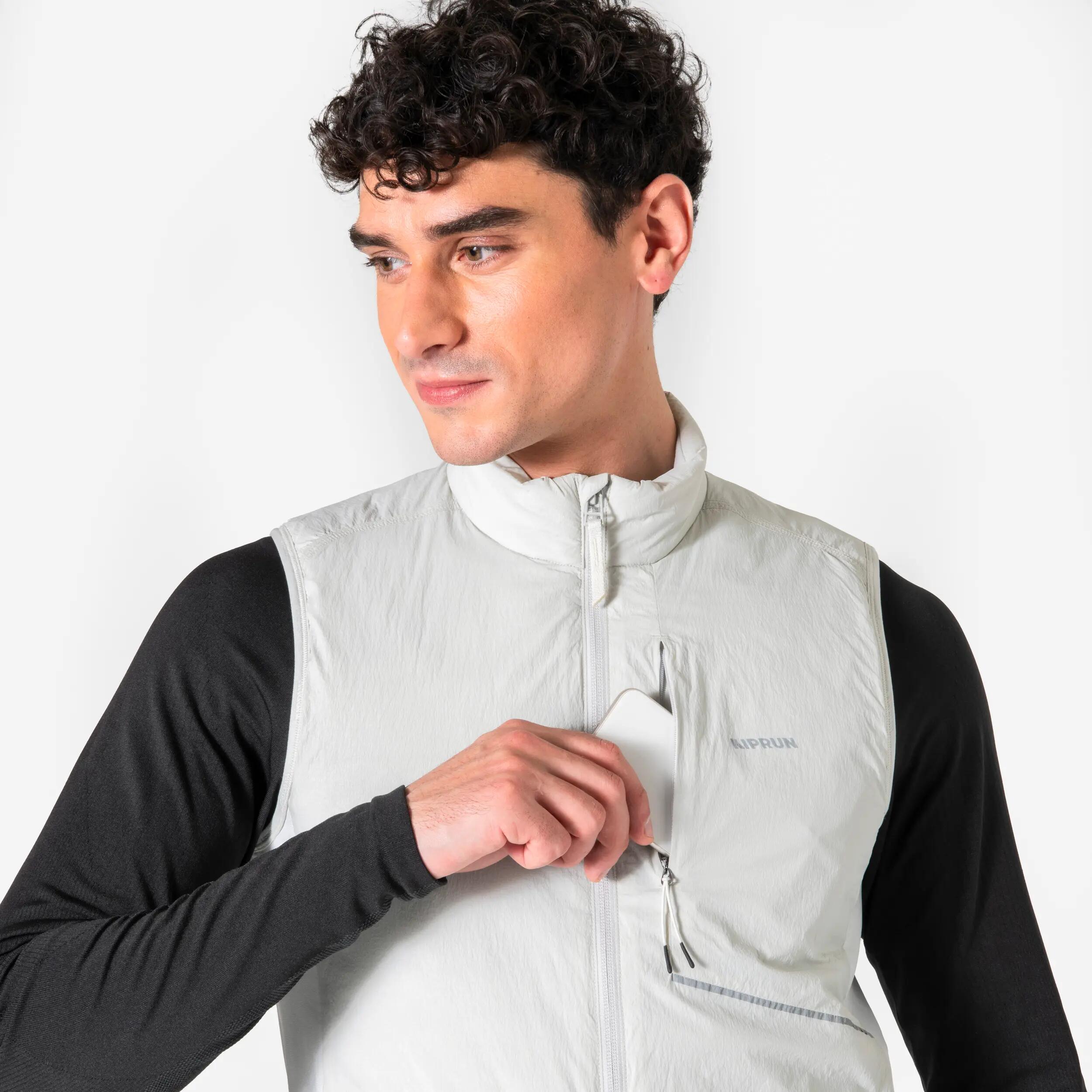 KIPRUN SL 500 Men's warm sleeveless running jacket grey -  5