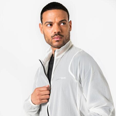Куртка чоловіча Run 500 для бігу вітрозахисна біла
