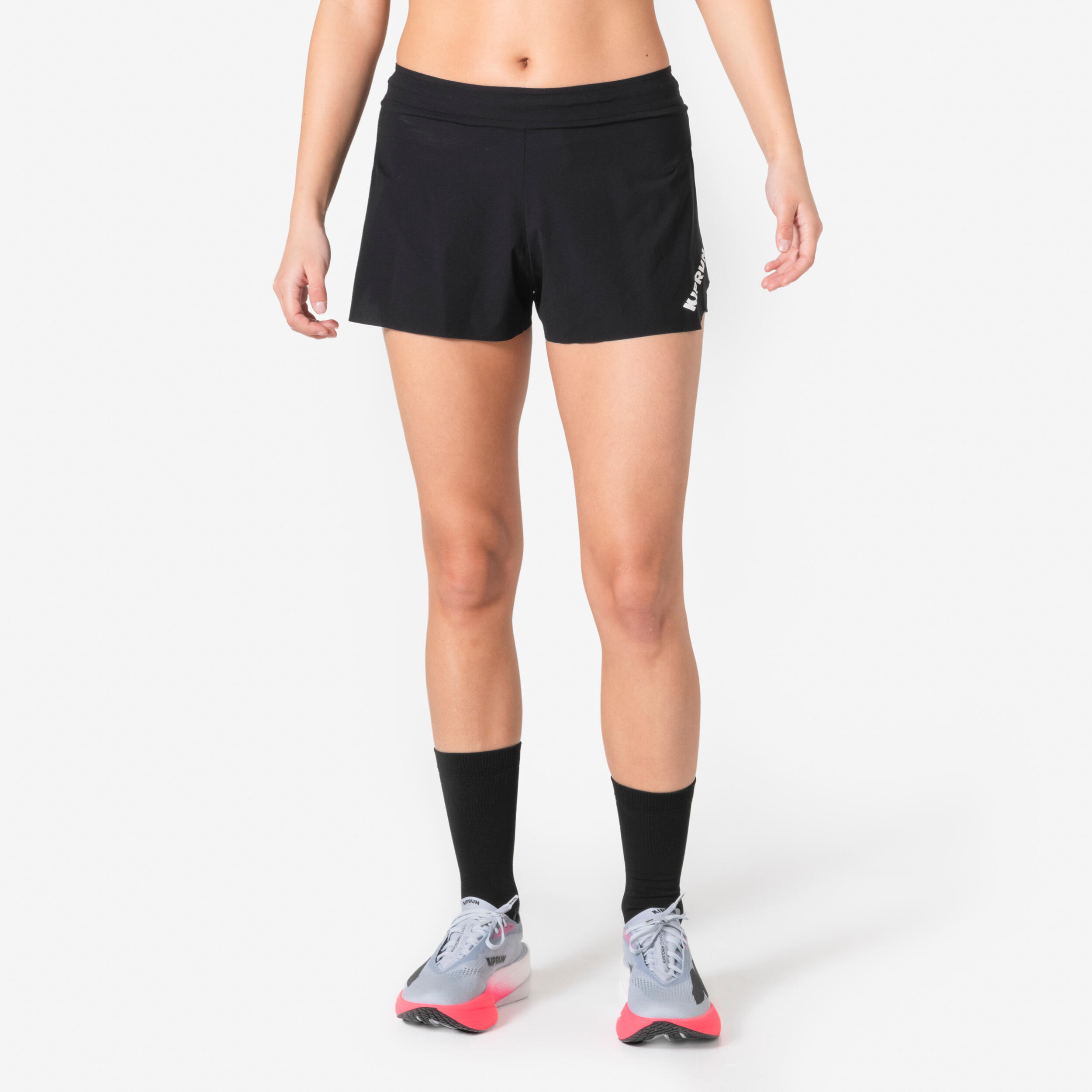 Short de running avec culotte intégrée performance Femme, Kiprun Proteam noir 1/9
