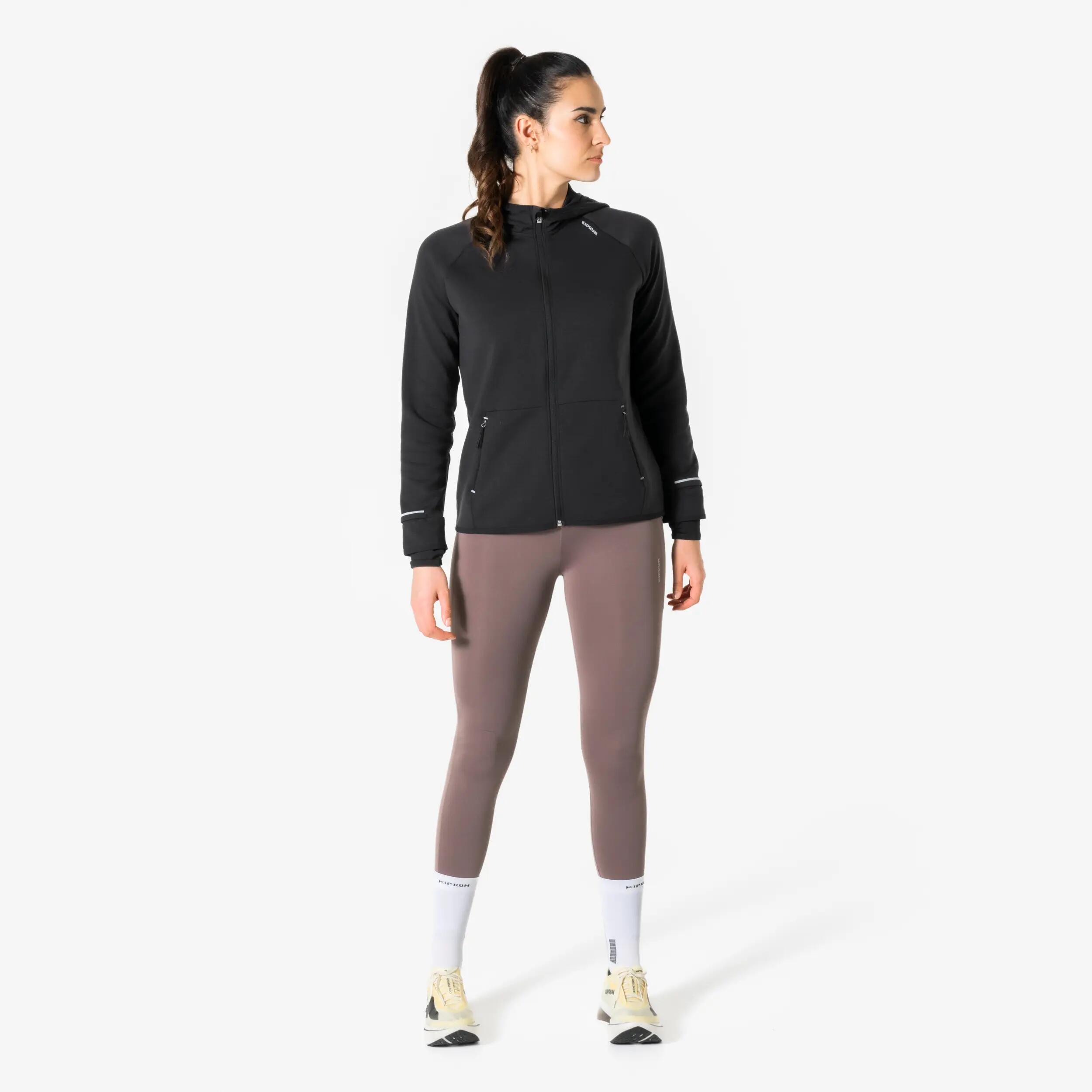 Leggings càlids de running dona Kiprun RUN 500 Warm marró 3/12