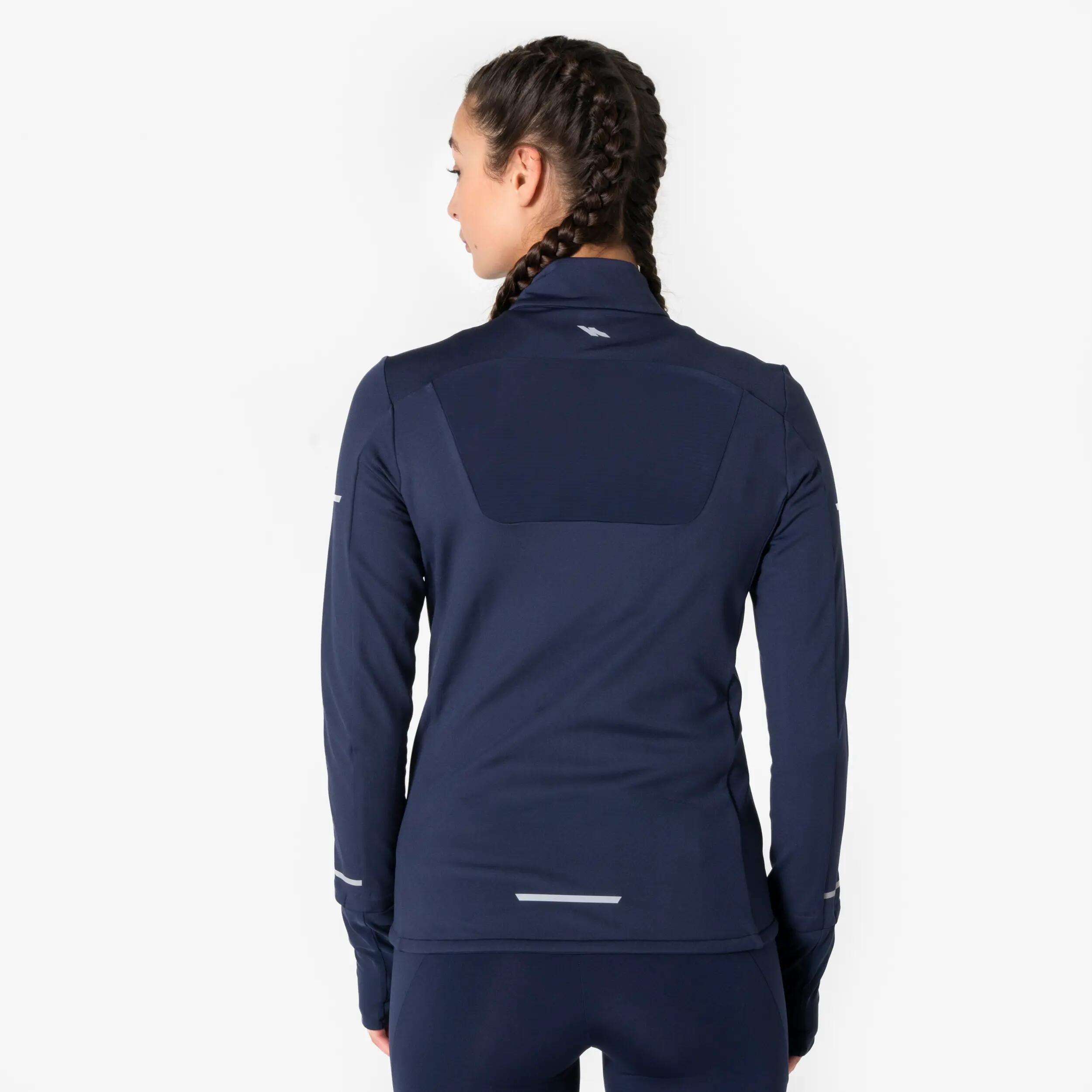 Giacca invernale running donna RUN FLOW blu 3/9