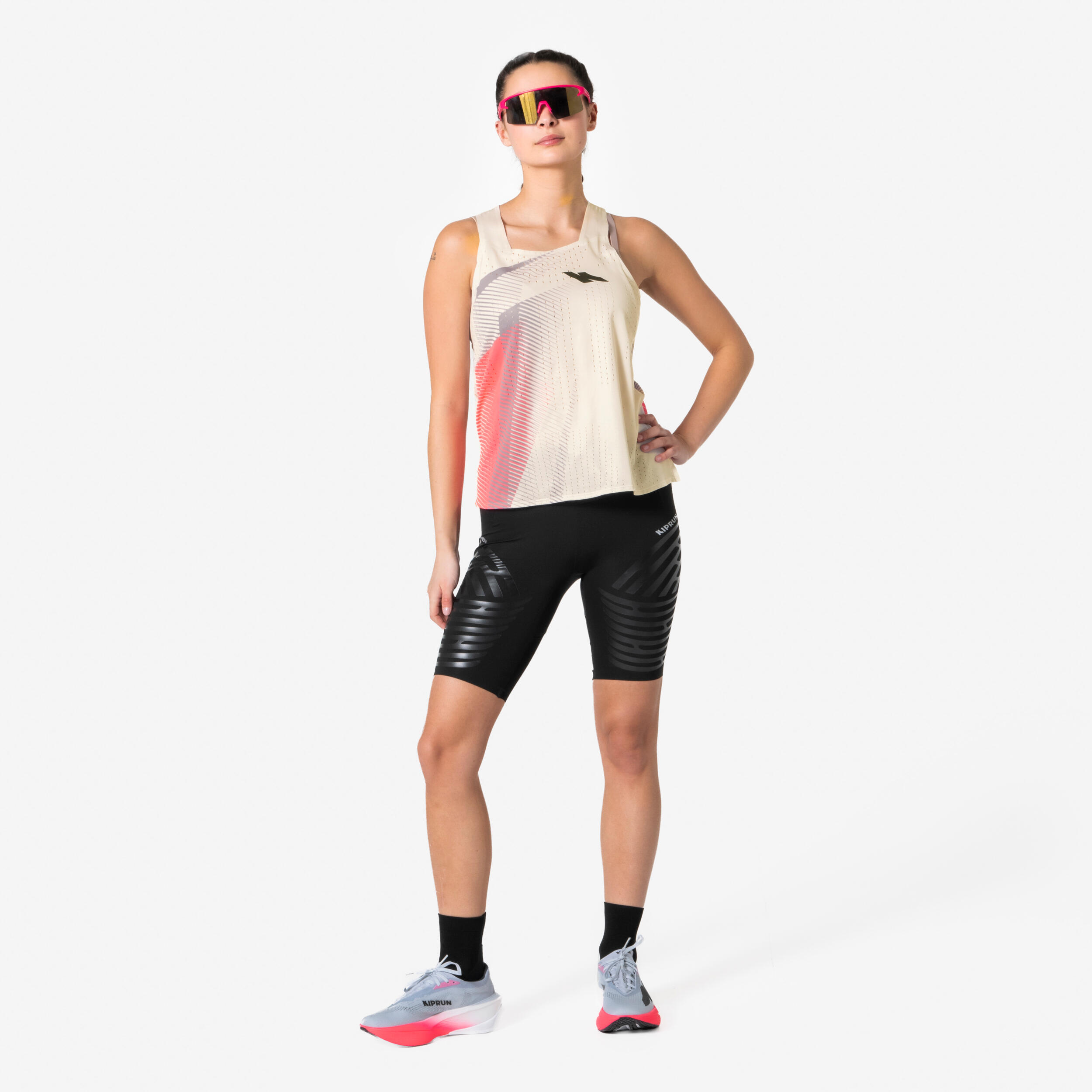Lauf-Tanktop Damen - Proteam beige/rosa 2/16