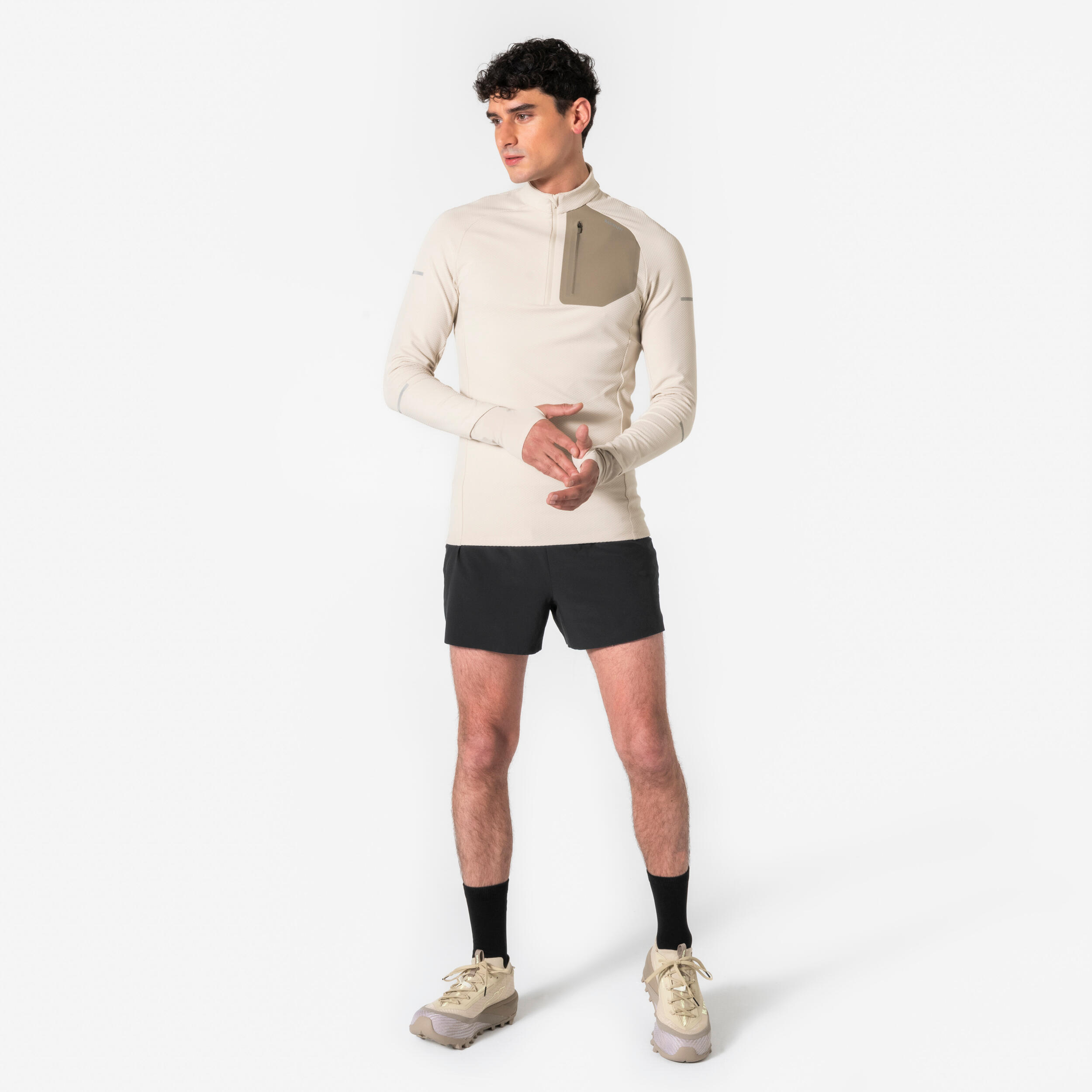 Chandail de course chaud à manches longues et demi-zip homme, Run 900 3/10