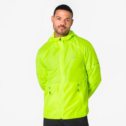 Coupe vent visibilité jour Homme, Kiprun Run Core PPE jaune fluo