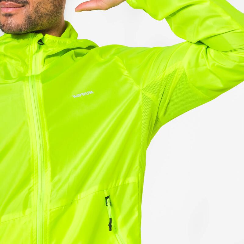 Geacă antivânt fluorescentă Kiprun Run Core PPE galben fluorescent bărbați