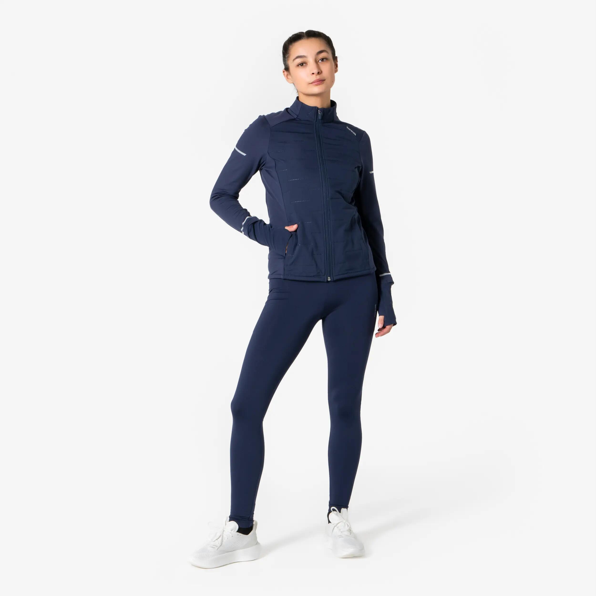 Giacca invernale running donna RUN FLOW blu 2/9