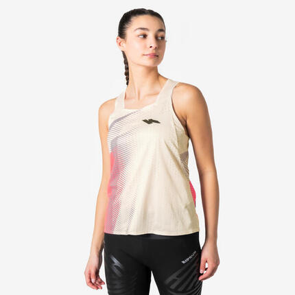 Débardeur de running Femme, Kiprun PROTEAM beige rose
