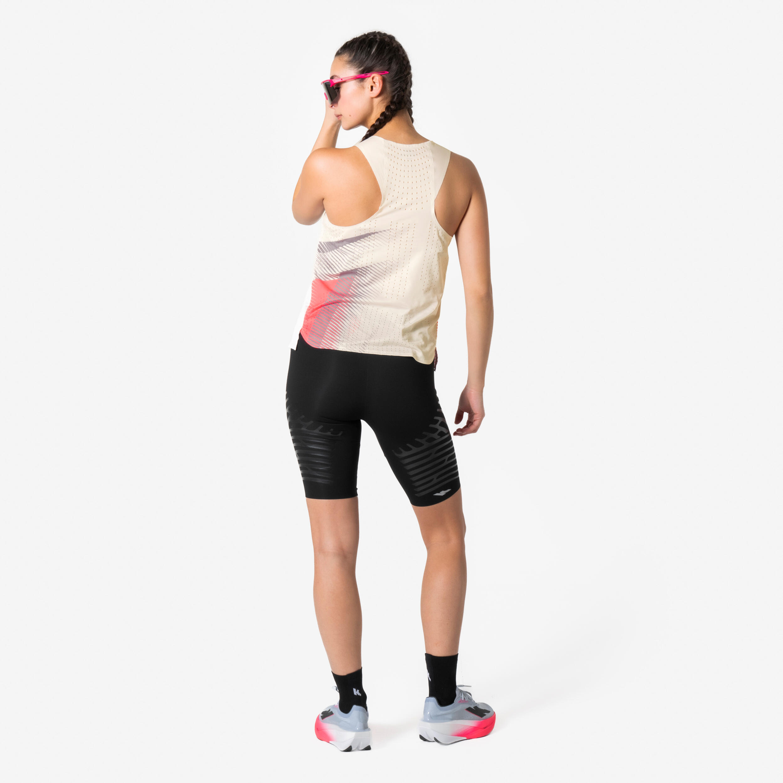 Lauf-Tanktop Damen - Proteam beige/rosa 6/16