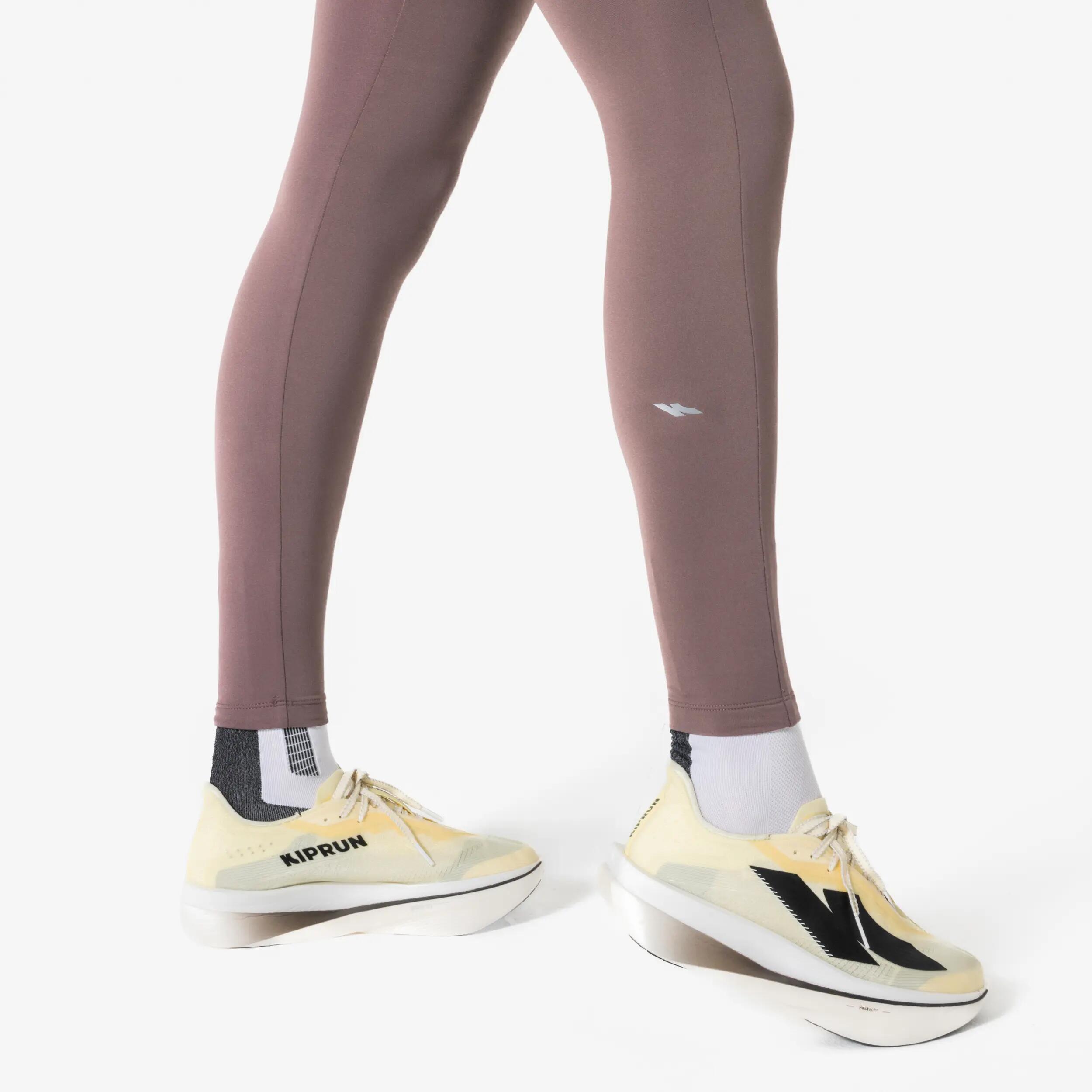 Leggings càlids de running dona Kiprun RUN 500 Warm marró 8/12