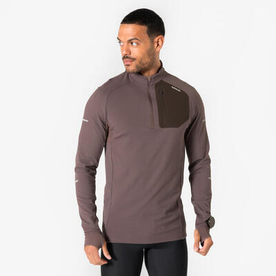 Warm hardloopshirt run 900 voor heren bruin