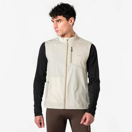 Veste de running coupe vent sans manche Homme, KIPRUN Run 500 noire