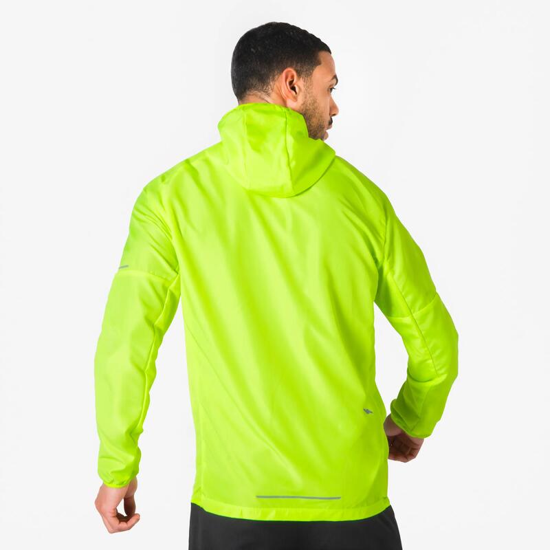 Geacă antivânt fluorescentă Kiprun Run Core PPE galben fluorescent bărbați