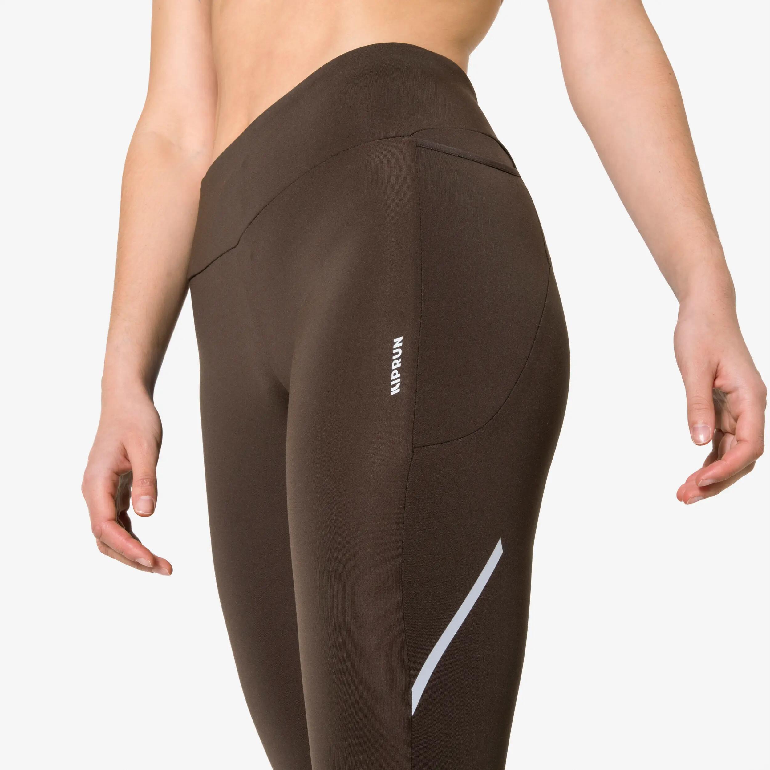 Legginsy do biegania damskie Kiprun Run 500 Warm ocieplane 5/8