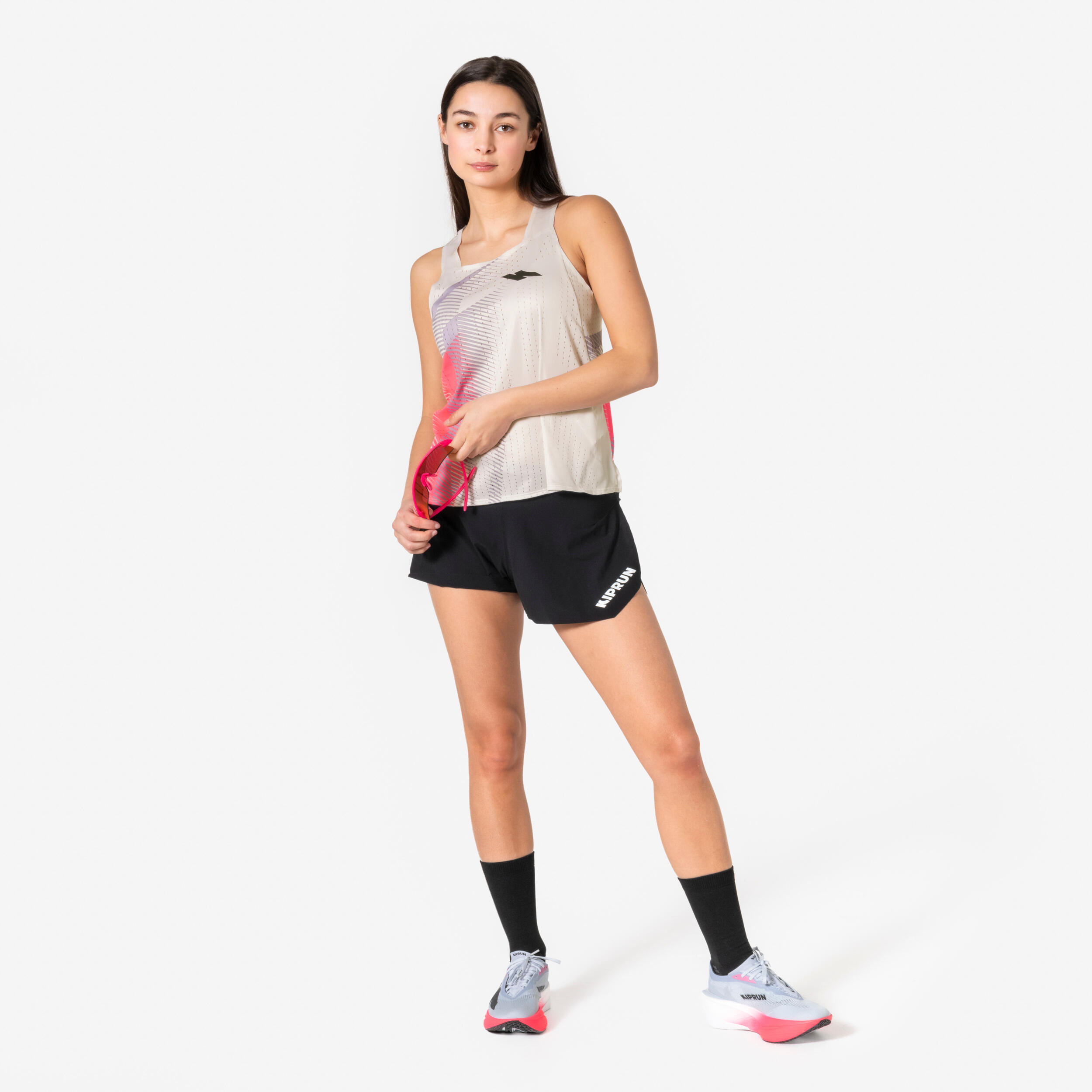 Short de running avec culotte intégrée performance Femme, Kiprun Proteam noir 8/9
