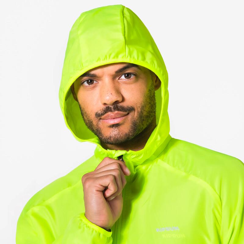 Geacă antivânt fluorescentă Kiprun Run Core PPE galben fluorescent bărbați