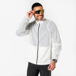Chaqueta cortavientos de running hombre, Kiprun Run 500 blanco