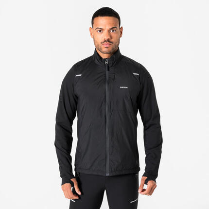 Veste de running chaude et respirante Homme, Kiprun Run Flow noire