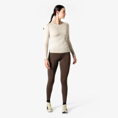 Leggings running RUN WARM 500 donna verdi