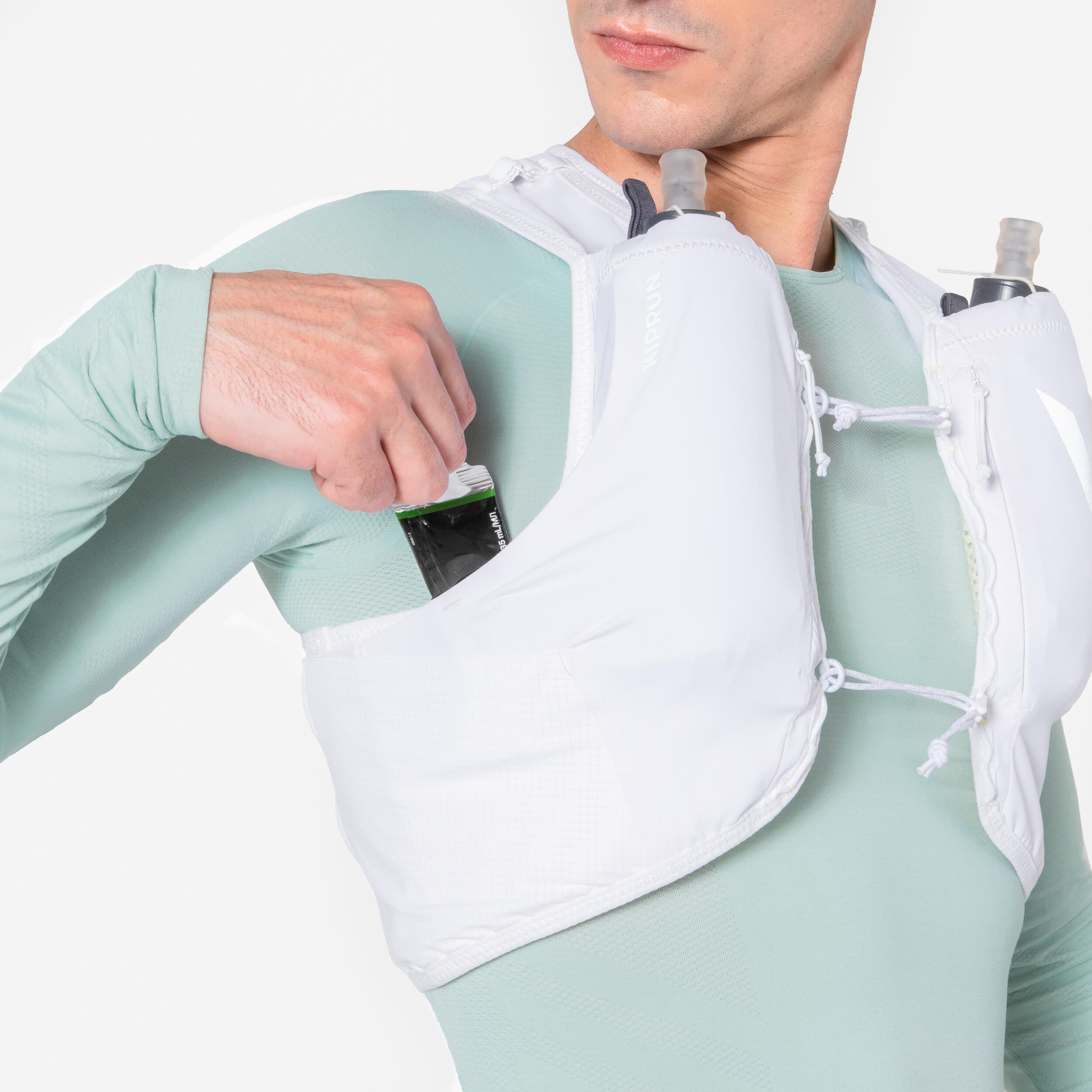 Chaleco de hidratación running unisex - KIPRUN PROTEAM 10 blanco 7/13