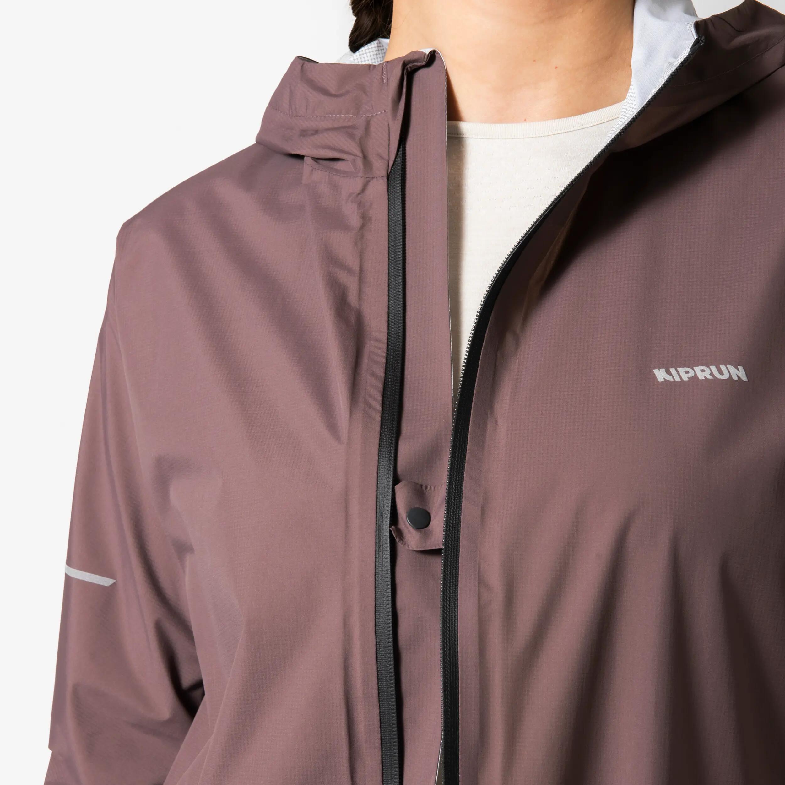 Veste running imperméable Femme, Kiprun Run Rain 900 marron 15/23