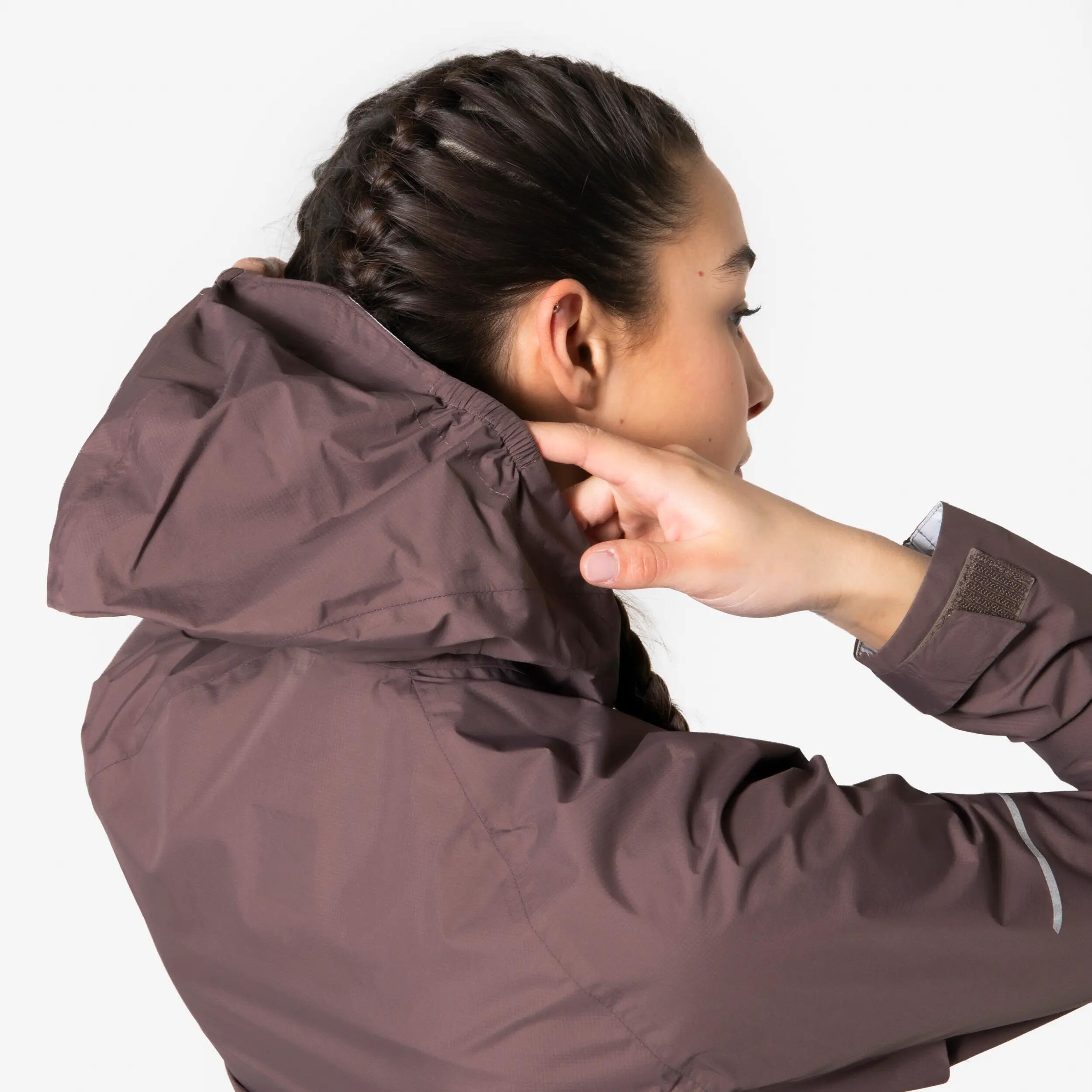 Veste running imperméable Femme, Kiprun Run Rain 900 marron 11/23