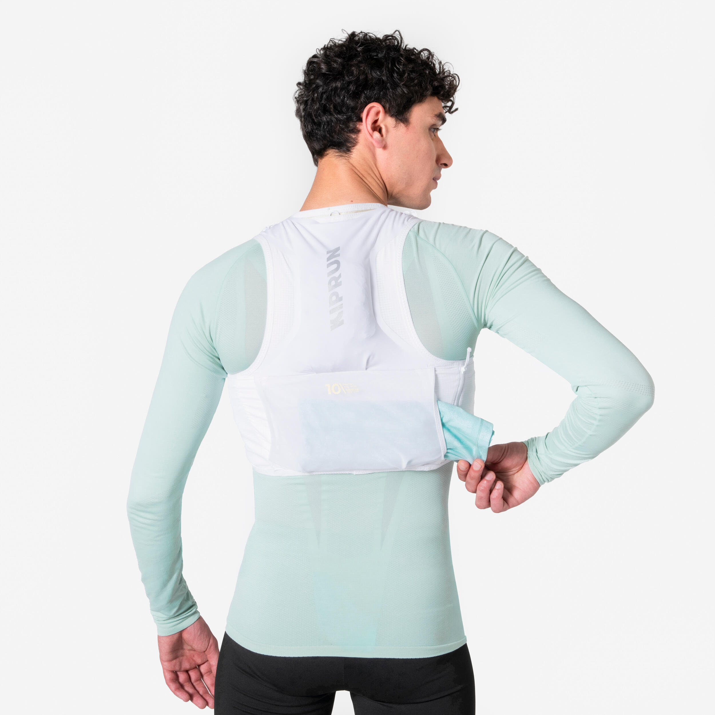 Chaleco de hidratación running unisex - KIPRUN PROTEAM 10 blanco 8/13